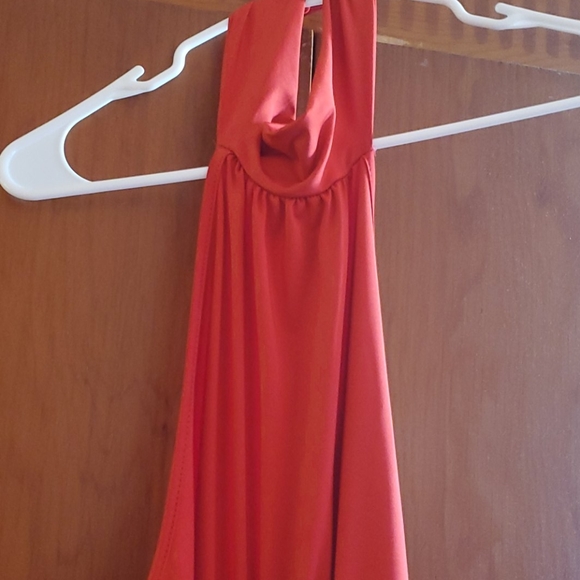 RED HALTER JUMPSUIT - Picture 4 of 6
